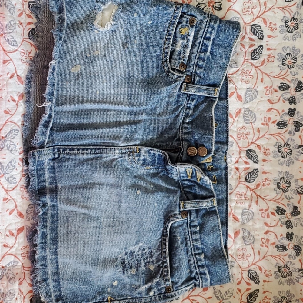 Abercrombie and Fitch distressed denim mini skirt
